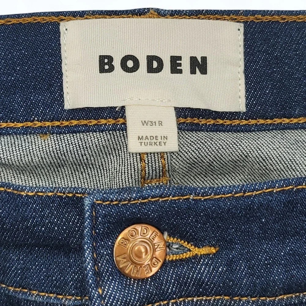 Boden Wide Leg Jeans Size 31 High Rise‎ Dark Wash Denim Minimalist Style EUC - Picture 5 of 6